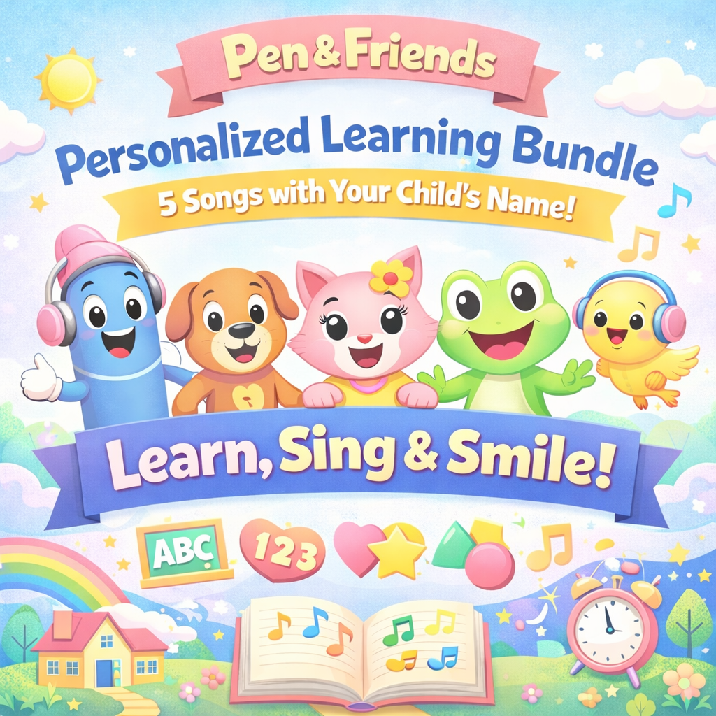PEN & FRIENDS Fun Personalized Name Songs BUNDLE (5 Songs)